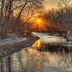 Winter Sunset, The Delaware Canal Photo By Josh Friedman