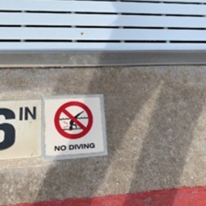 No Diving Sign