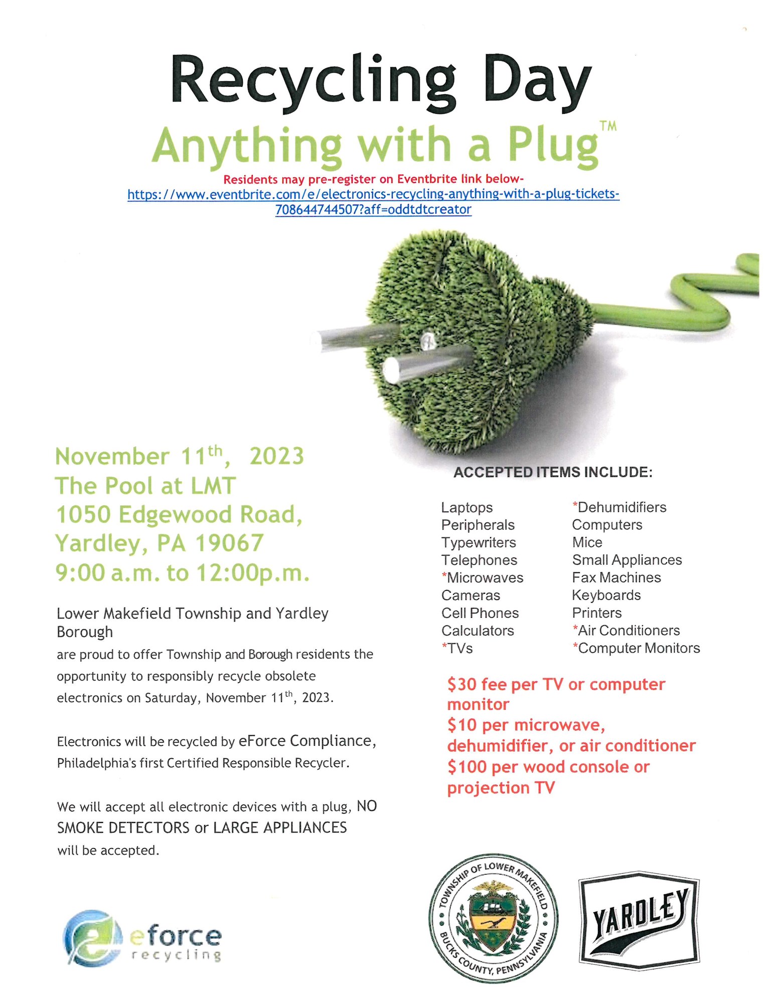 2023 Recycle Day - Anything with a Plug Flyer